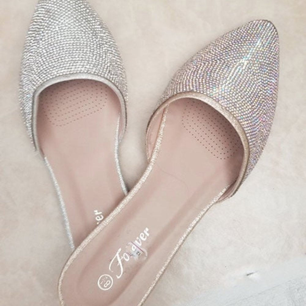 Flat Glitter Mule Slide